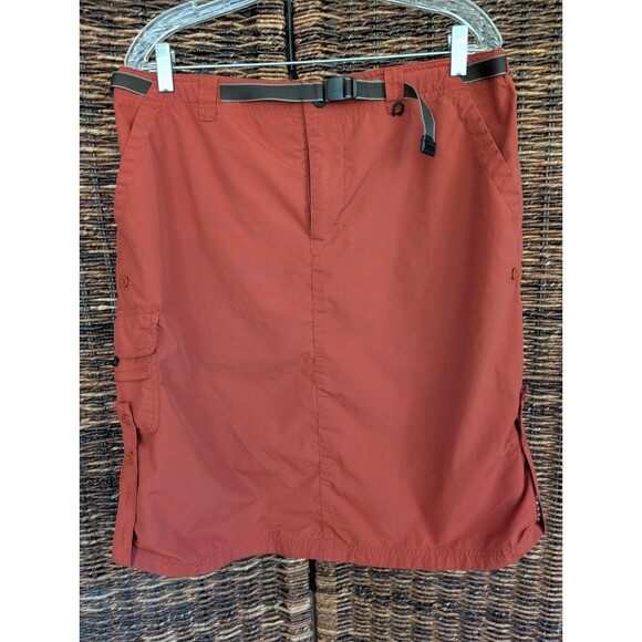 REI UPF 30+ Cargo Knee Length Skirt Women's 16 Orange Gorpcore Hiking Camping - Picture 1 of 12
